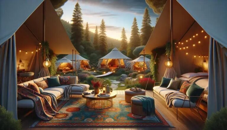 Experiência em glamping: acampamento de luxo com acessibilidade